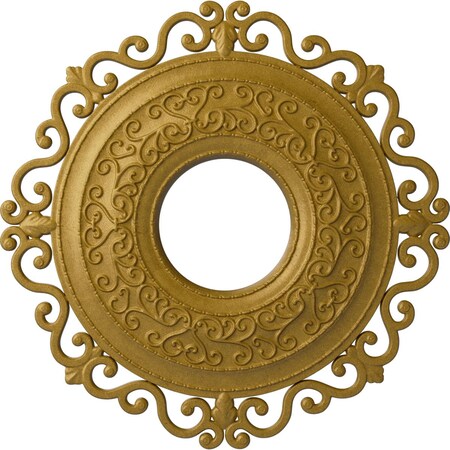 Ekena Millwork Orrington Ceiling Medallion (Fits Canopies up to 6 1/4"), 22"OD x 6 1/4"ID x 1 3/4"P, Pharaohs Gold CM22ORPGS